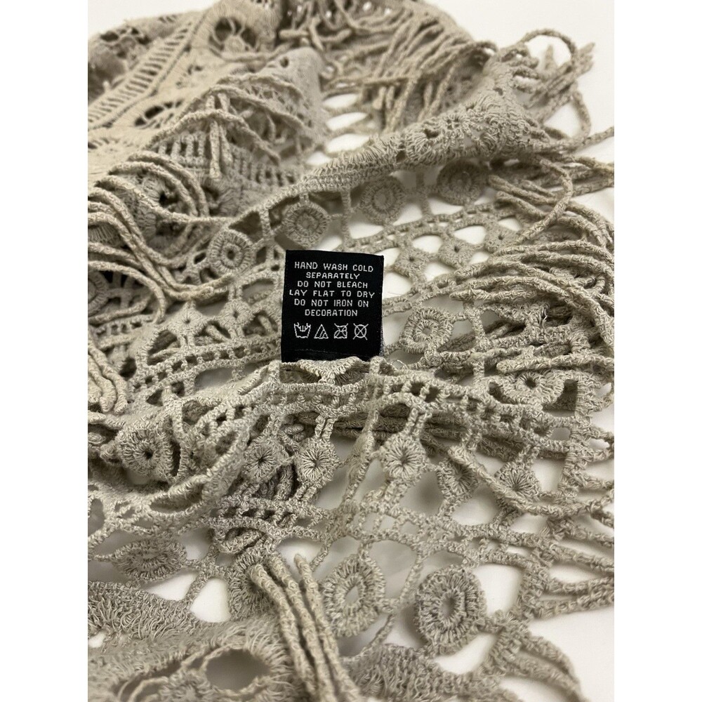 a new day Crochet Fringe Boho Tunic Top in Cream - Picture 5 of 10